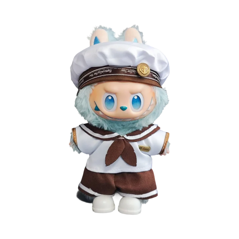 

For 17cm Labubu I II Doll Clothing Doll Dressing Chocolate Academy Style Sitting Party Plush Doll Accessories Eyeframe