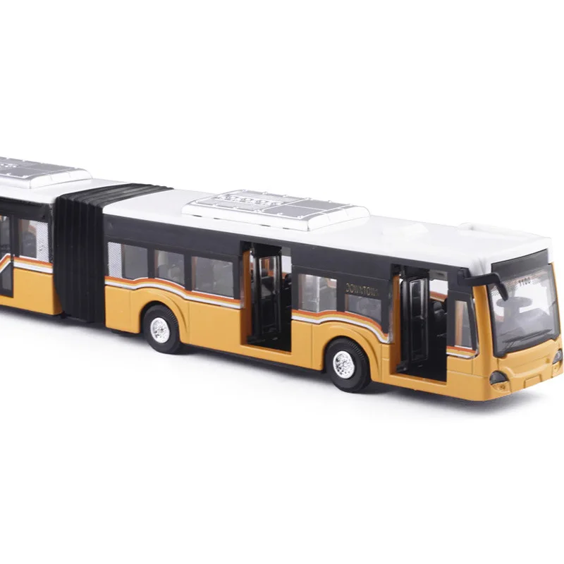 Acousto-Optic Pull-Back Double Stretch Bus Alloy Children's Toy Gift B337