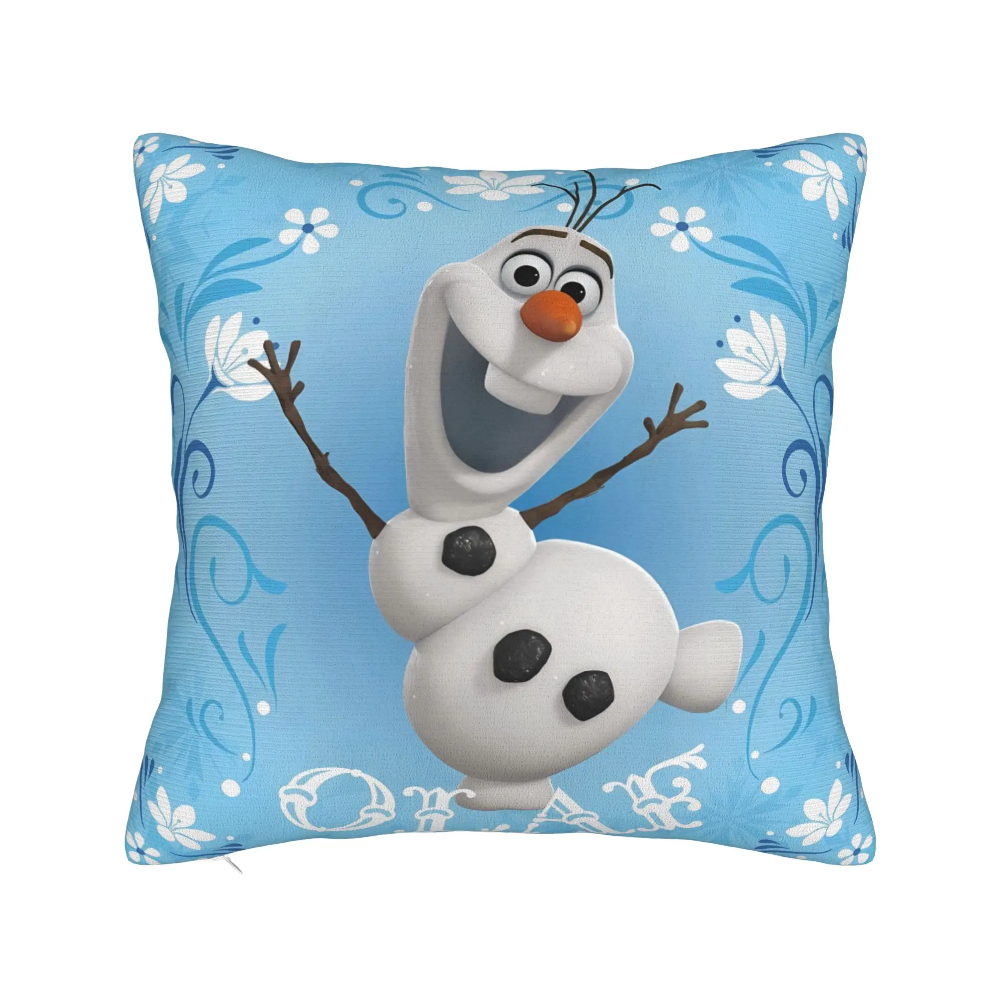 Funda de almohada Frozen Olaf, funda de cojín suave, funda de almohada Retro de moda para decoración del hogar del sofá y el coche