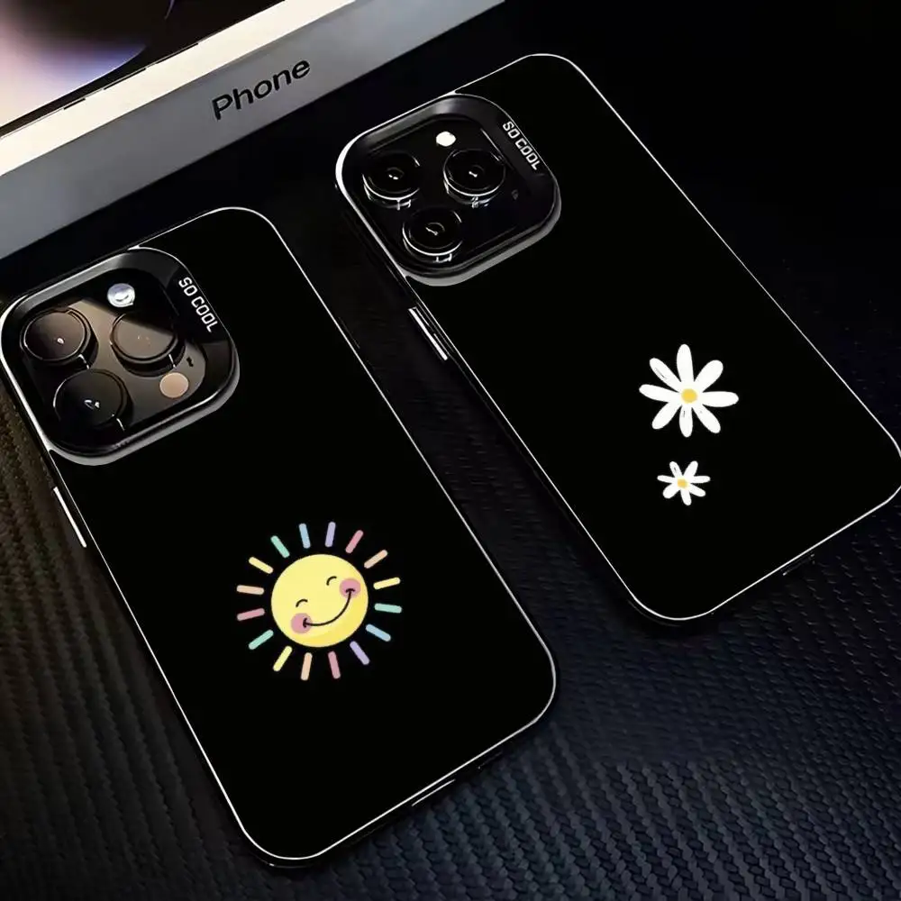 

Black Background With Cute Patterns Phone Case For iPhone17,16,15,14,13,12,11 Plus,Pro Max Black Matte Shockproof Cover