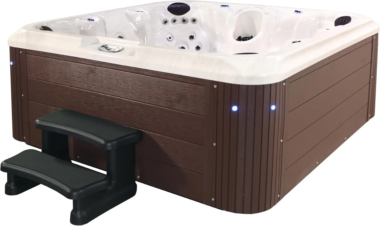 Grand Banks Outdoor Hot Tub, 5-6 Person 81-Jet Acrylic Spas With 3 Pumps And Led Features By