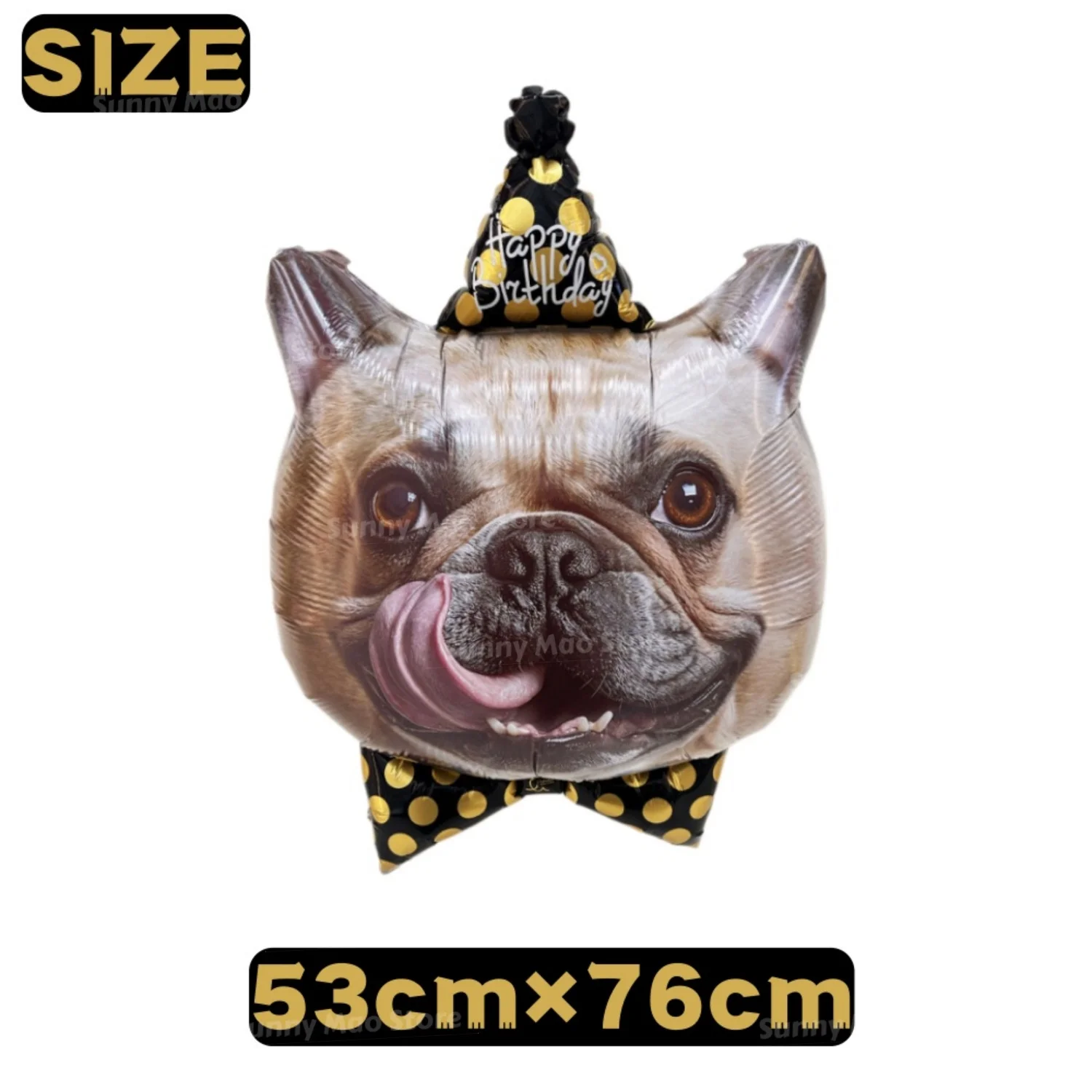 1/6Pcs Dog Birthday Balloons Cute Animal Cat Puppy Head Foil Balloon With Party Hat Baby Shower Pet Party Decorations view 2