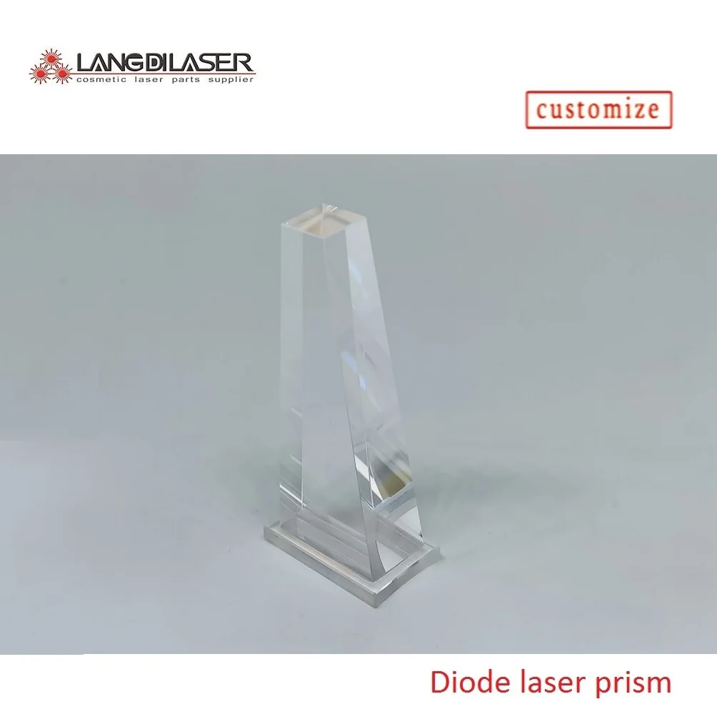 

Customization Glued Diode Laser Prism Crystal / size : 65*25(10)*14(10) / Cylindrical Mirror Size : 30*18*3.4