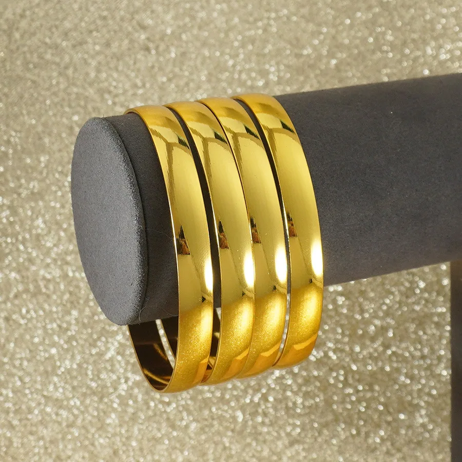 9999 gold Middle East Dubai transparent plate bracelet, Arabian African Ethiopia bride bracelet gift
