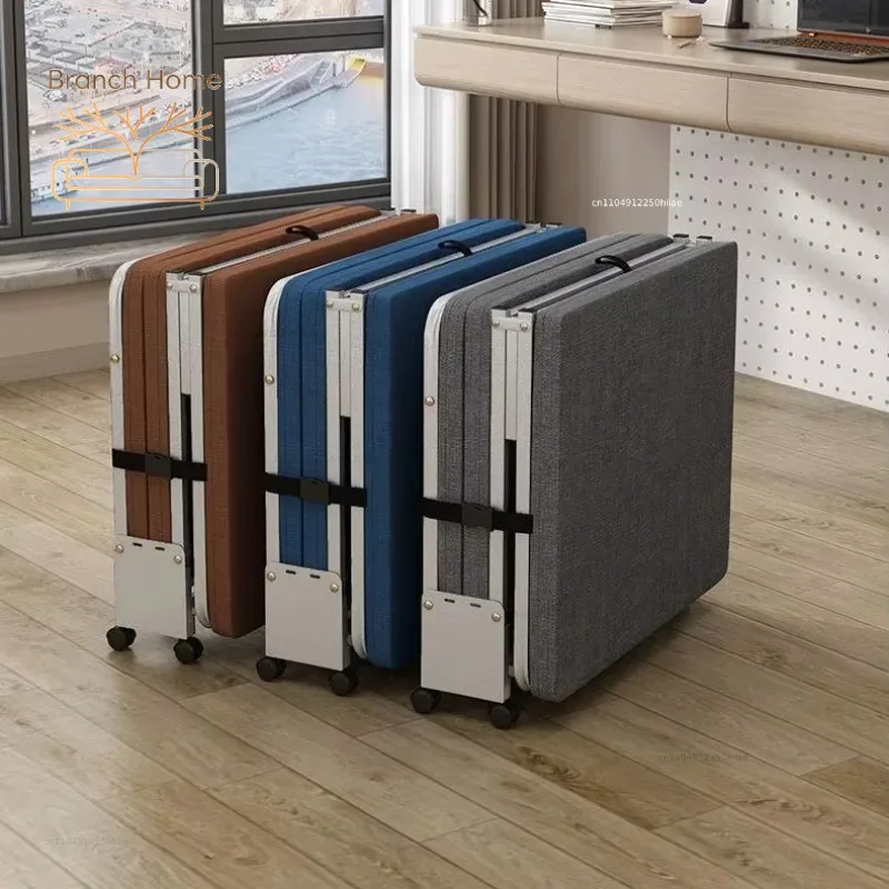 Folding Single Bed Metal Frame Camping Adjustable Portable Fold Bed Hardboard Tri-folding Beds with Mattress Раскладушка Кровать