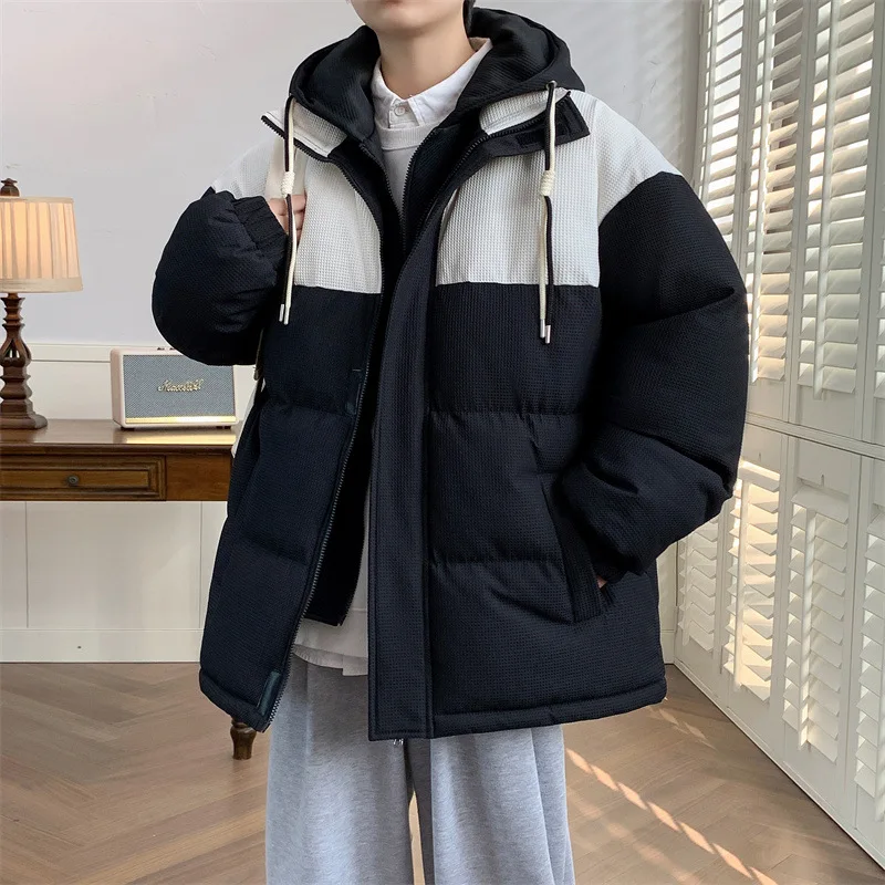 Winter cotton coat large size splicing jacket cotton bread clothing new hooded fake two-piece warm winter coat 9XL 8XL