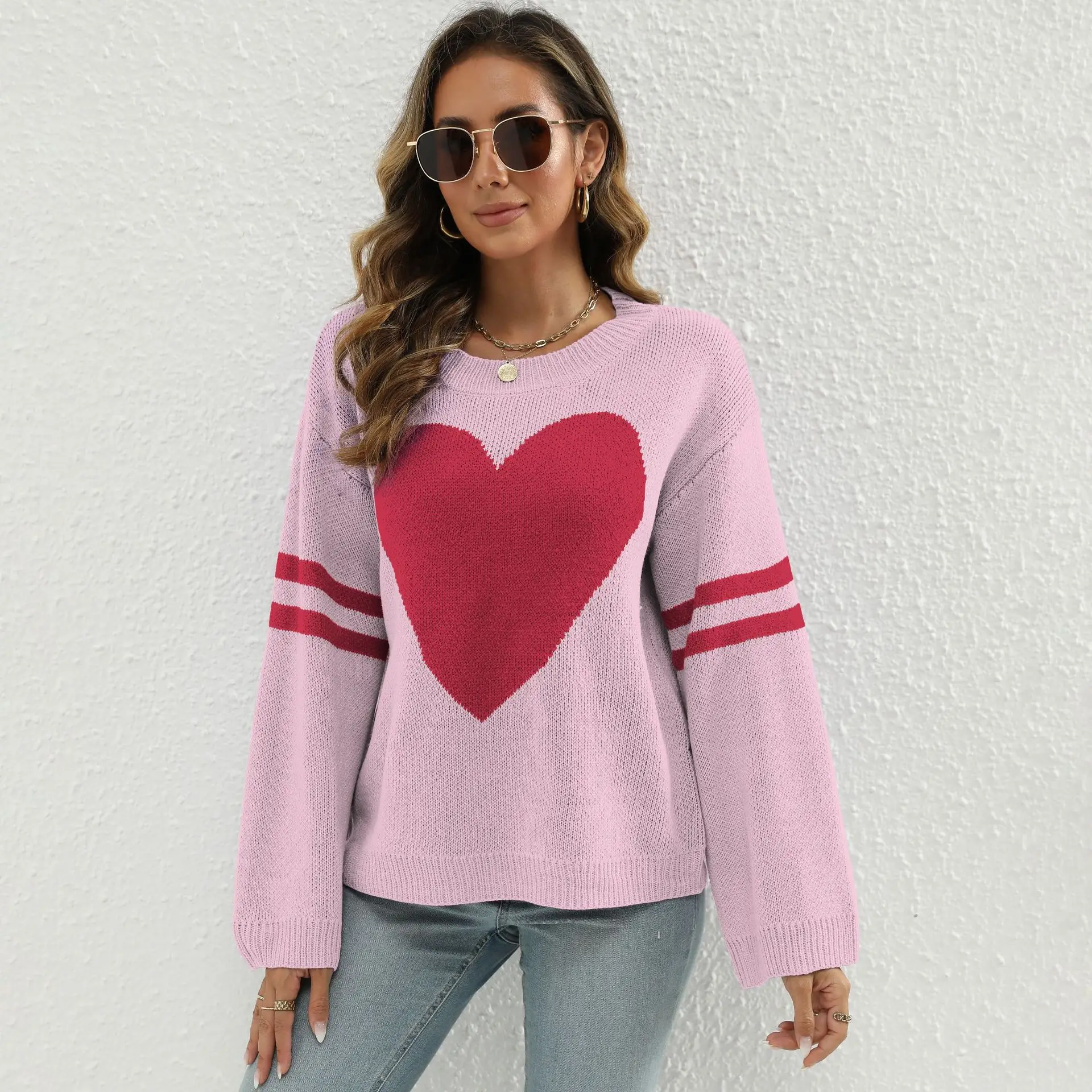 

2025 новые модные женские свободные с круглым вырезом и длинными рукавами, повседневные модные простые базовые повседневные вязаные свитера, пуловеры, женская одежда, топы