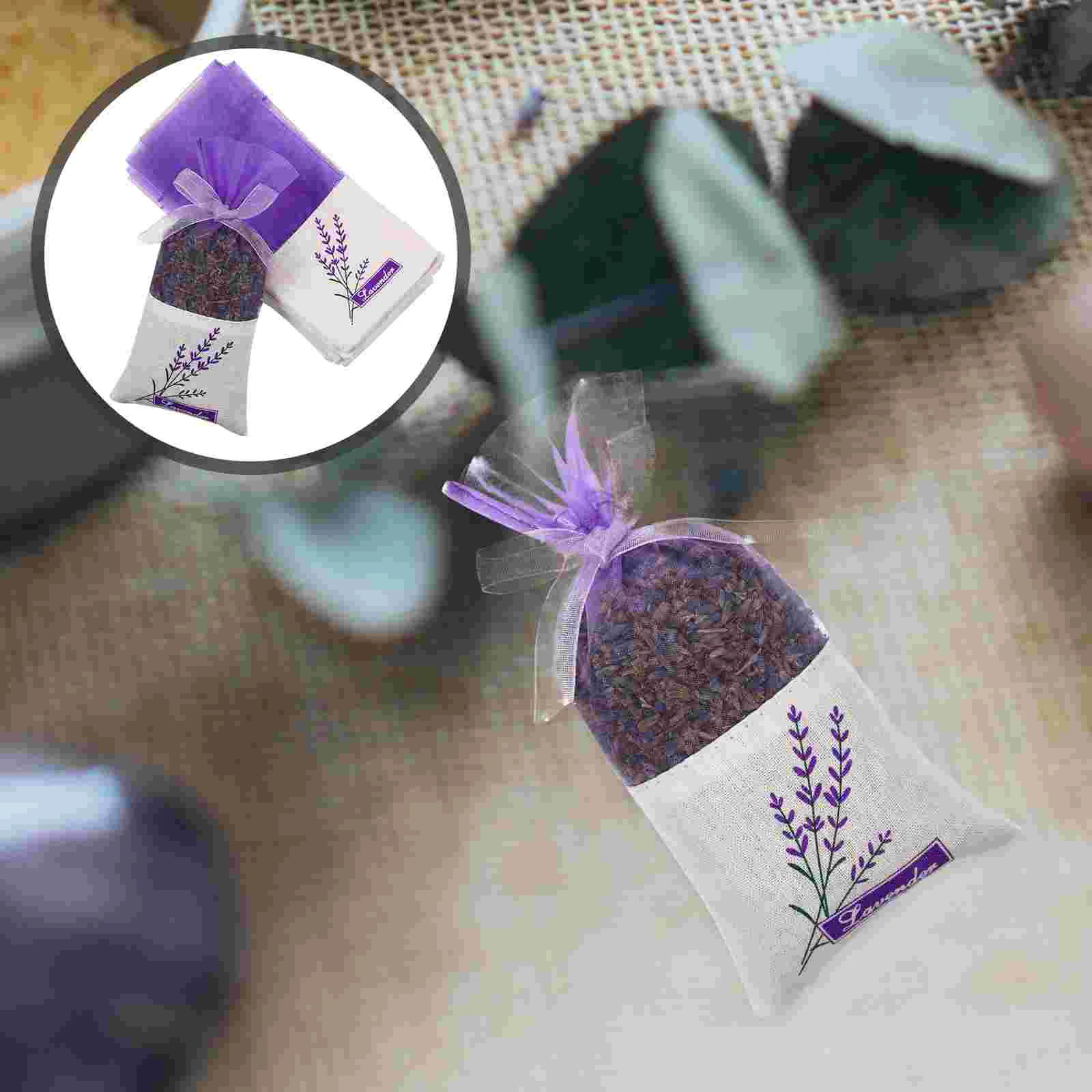 

30pcs Empty Sachets Bag Flower Printing Fragrance Lavender Sachet Bag Purse (New Style) - Light Purple