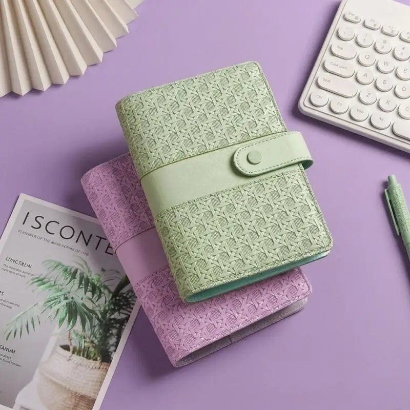 A6 Loose Leaf Budget Binder Organizer With 8Pcs Zipper Pockets 12Pcs Cash Cards 2Pcs English Stickers Household Finance Planner