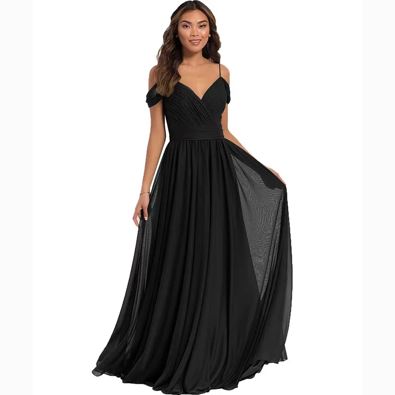

Chiffon Sister Wedding Party Dress Slim Off-shoulder Friend Bridesmaid Group Evening Gown Bridees Mother Of The Bride Dresses