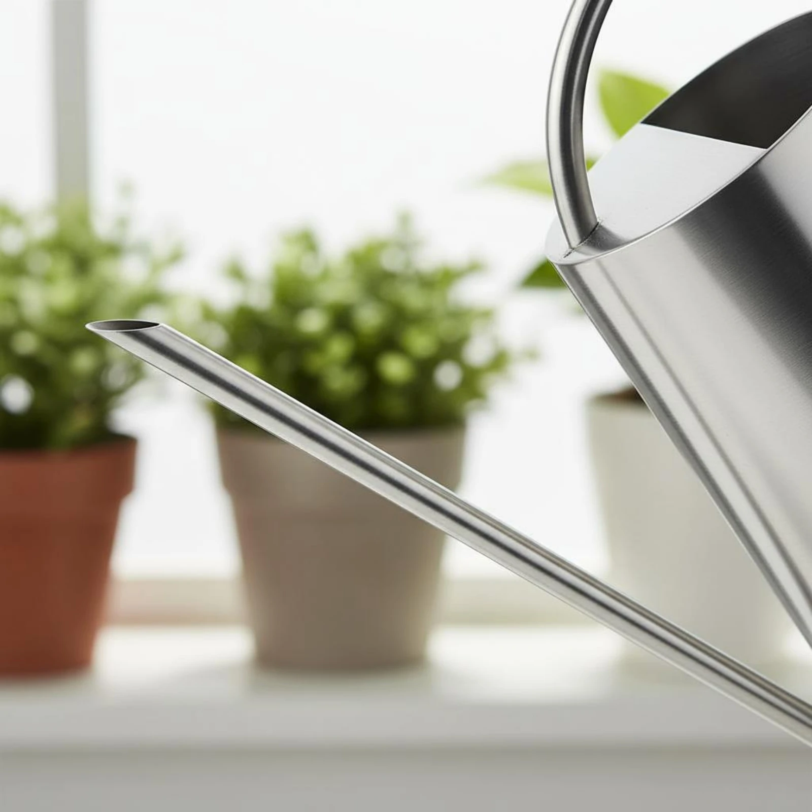 1.5L Watering Can Large Capacity Stainless Steel Watering Can Rust Resistant Garden Supply for Gardeners