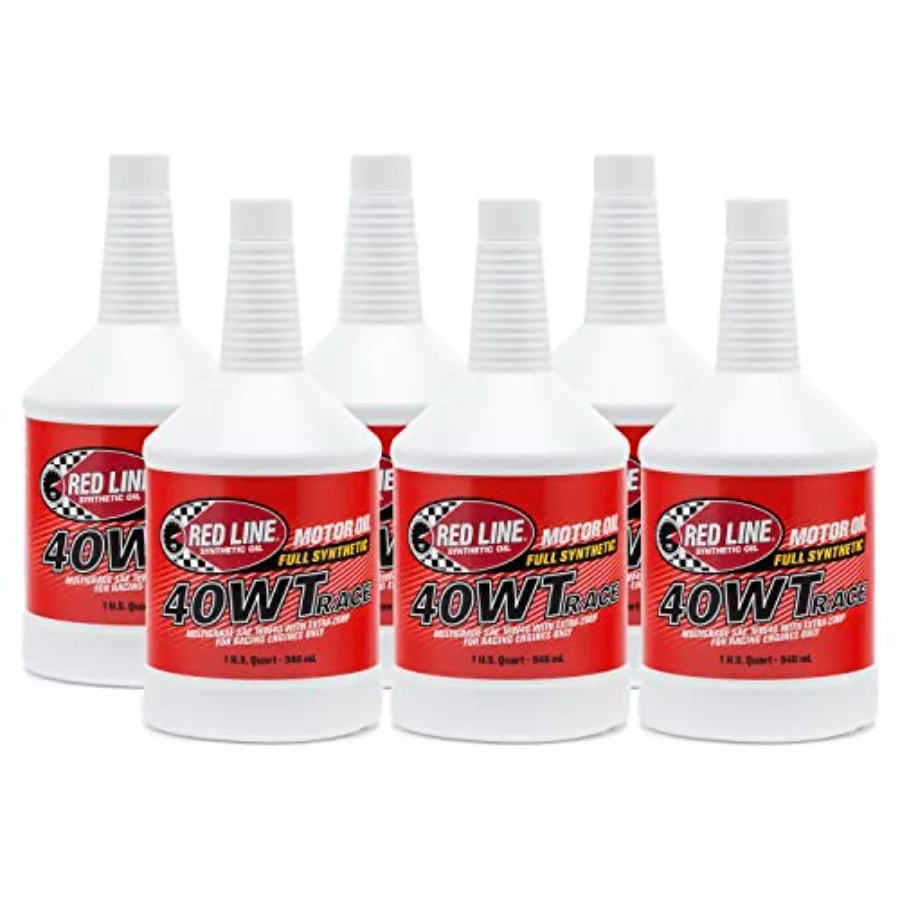زيت محرك السباق الاصطناعي 40WT 15W40 1 كوارت 6 عبوات حماية محرك السباق عالي الأداء باللون الأحمر #1