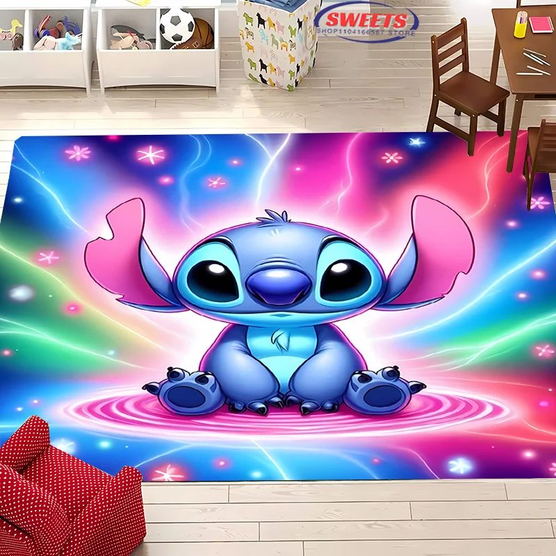 NO.5 Disney Lilo & Stitch Theme Carpet! Bedroom Living Room Bed Mat, Non-slip Exquisite Home Decor, Durable Machine Washable Rug