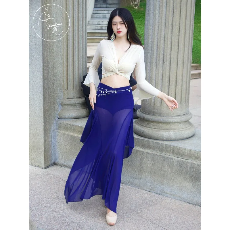 

Customized Belly Dancewear Practice Costume Annual Meeting Water Yarn Sexy Oriental Dance Clothes Watch Performance Dress