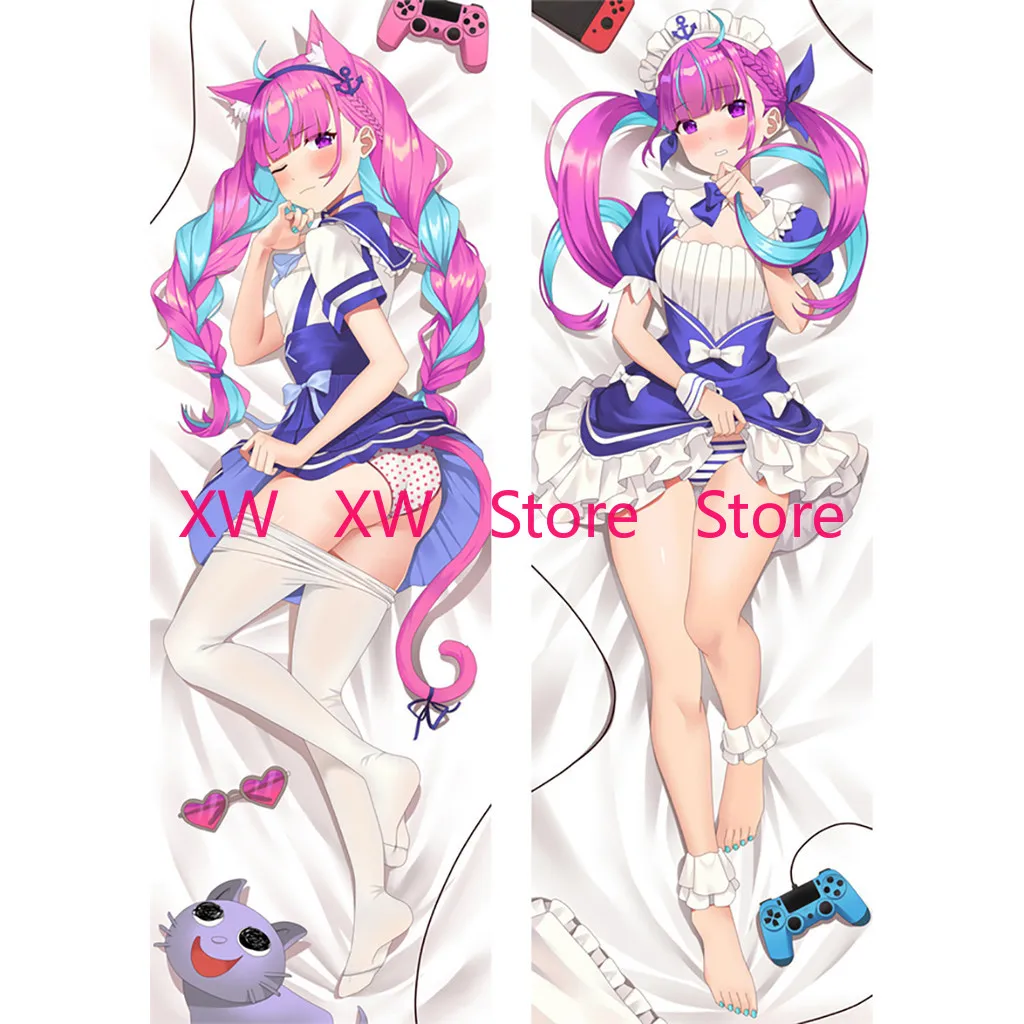 

Dakimakura Vtuber Minato Aqua Full Body Pillow Case Otaku Pillowcase Game Throw Cushion Cover Bed Decor Gift