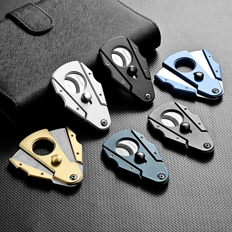 

Ножницы для сигар с боковым открытием из нержавеющей стали | Прецизионный резак с двумя лезвиями | Дизайн матовой отделки