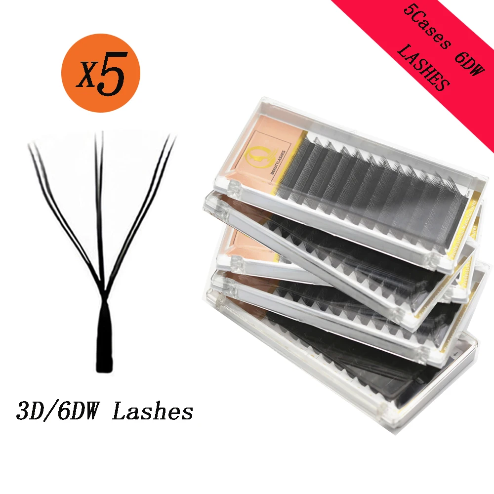 

Qbeautylashes 5 Trays/lot 3DW YY Eyelashes W Shaped 6D Premade Volume Fans False Eyelashes Extensions Makeup Wholesale
