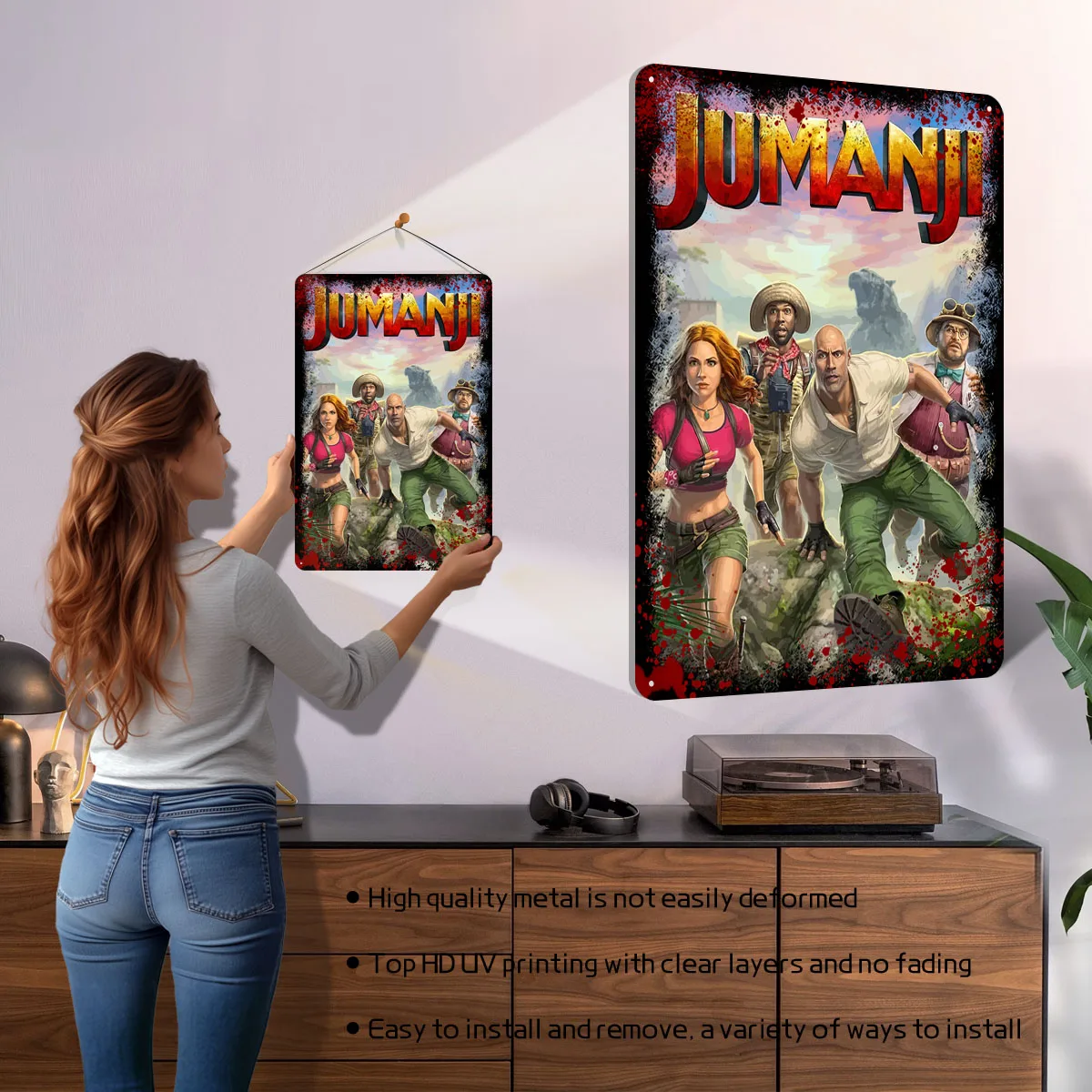 Jumanji ملصق لعبة صفيح تسجيل ديكور لتزيين الغرفة علامات معدنية مخصصة لتزيين غرفة الألعاب جدارية فنية قديمة #2