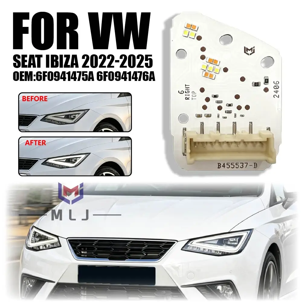 6F0941475A 6F0941476A DRL LED Light Source PCB Chips Board For Seat Ibiza Arona 2024-2026 Daytime Running Light Spare Parts