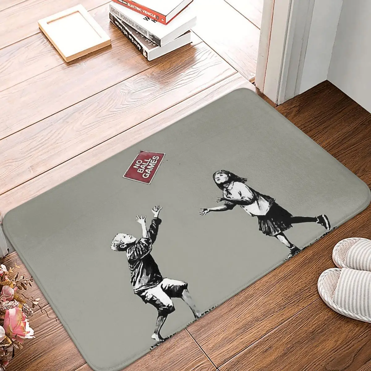 

Banksy Bath Non-Slip Carpet No Ball Games Bedroom Mat Entrance Door Doormat Floor Decoration Rug