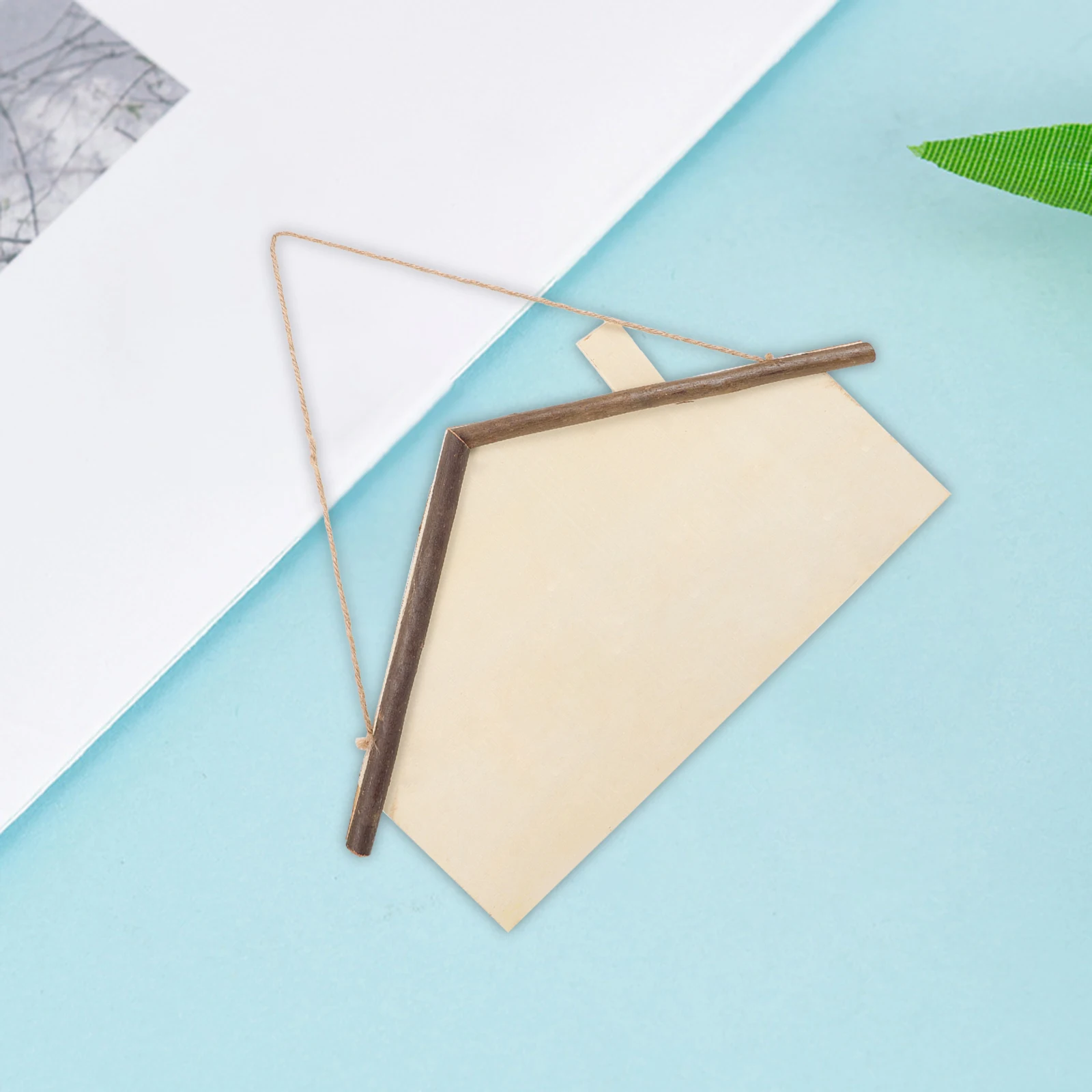 

Wooden Hang Tag DIY Plaque Hanging Wall Sign Craft Wood Unfinished Smooth Decor Home Hemp Rope Burning Project Material Sewing