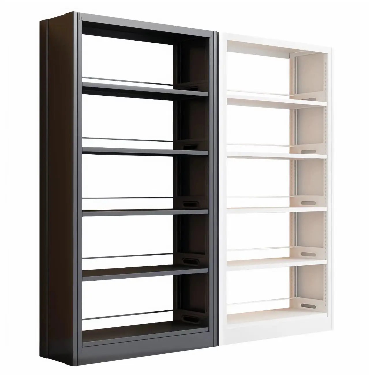 High Quality White Single-sided Bookshelf Steel Metal Bookshelf  for Office or School Library Furniture Metal Bookcase