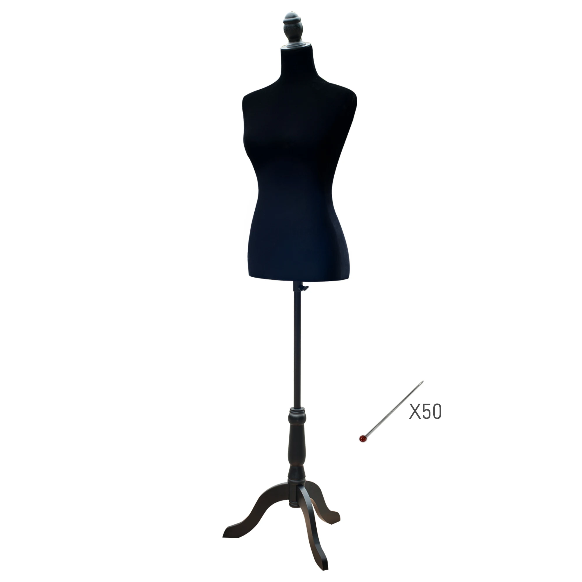 HOMCOM Adjustable 130-168 cm Sewing Mannequin with Black Wood Tripod