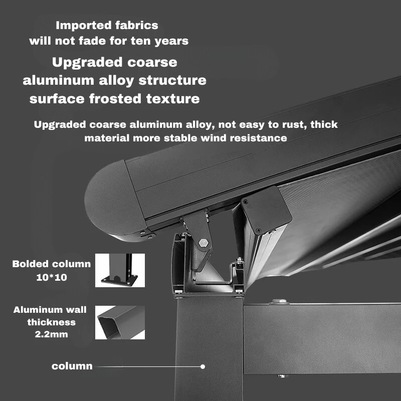 Aluminum Alloy Motorized Retractable Roof Awnings PVC Retractable Roof Pergola Arches Arbours Full Cassette Foldable
