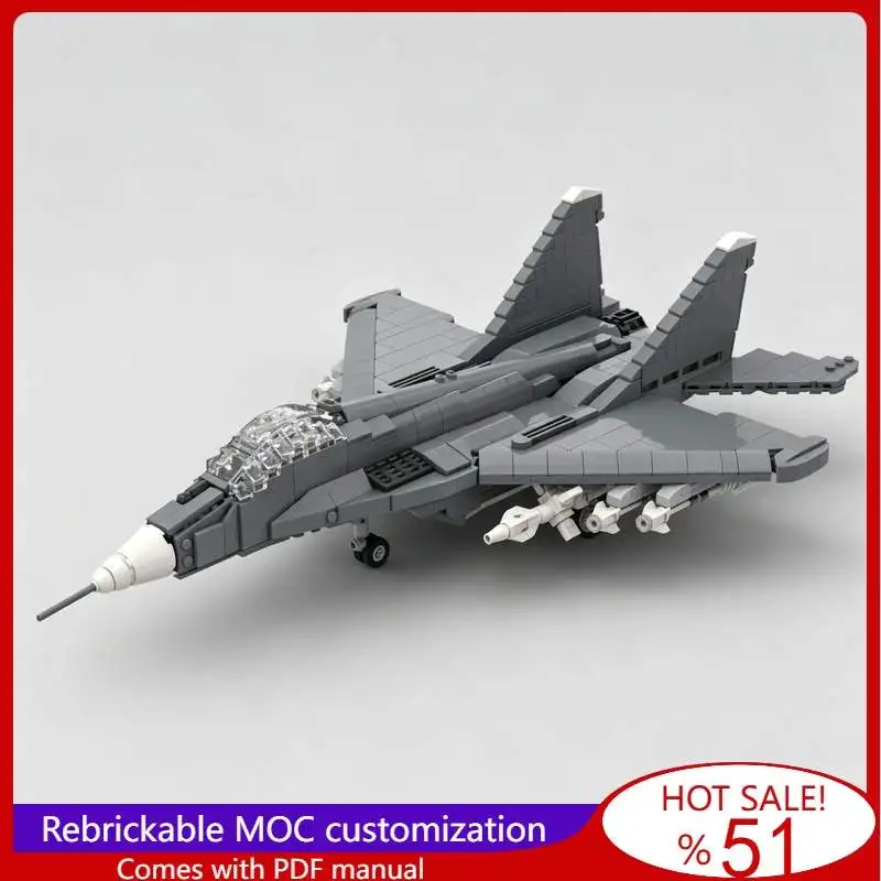 1004PCS MIG 29A G Multirole Tactical War Series Fighter Jet Building Blocks DIY Assembly Educational Collection Display Gift Toy