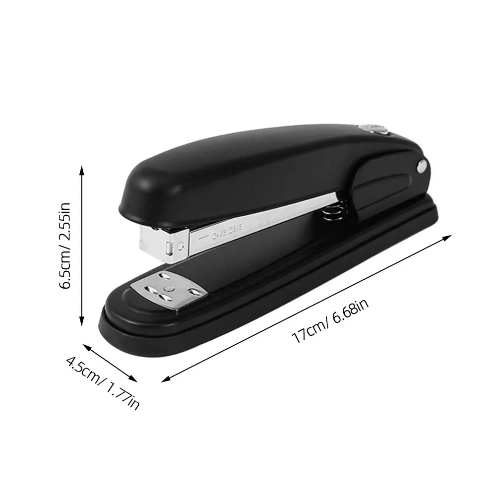 

Black Stapler Desk Office Supply Portable One Finger Heavy Duty Manual Supplies Small Stapler Compact