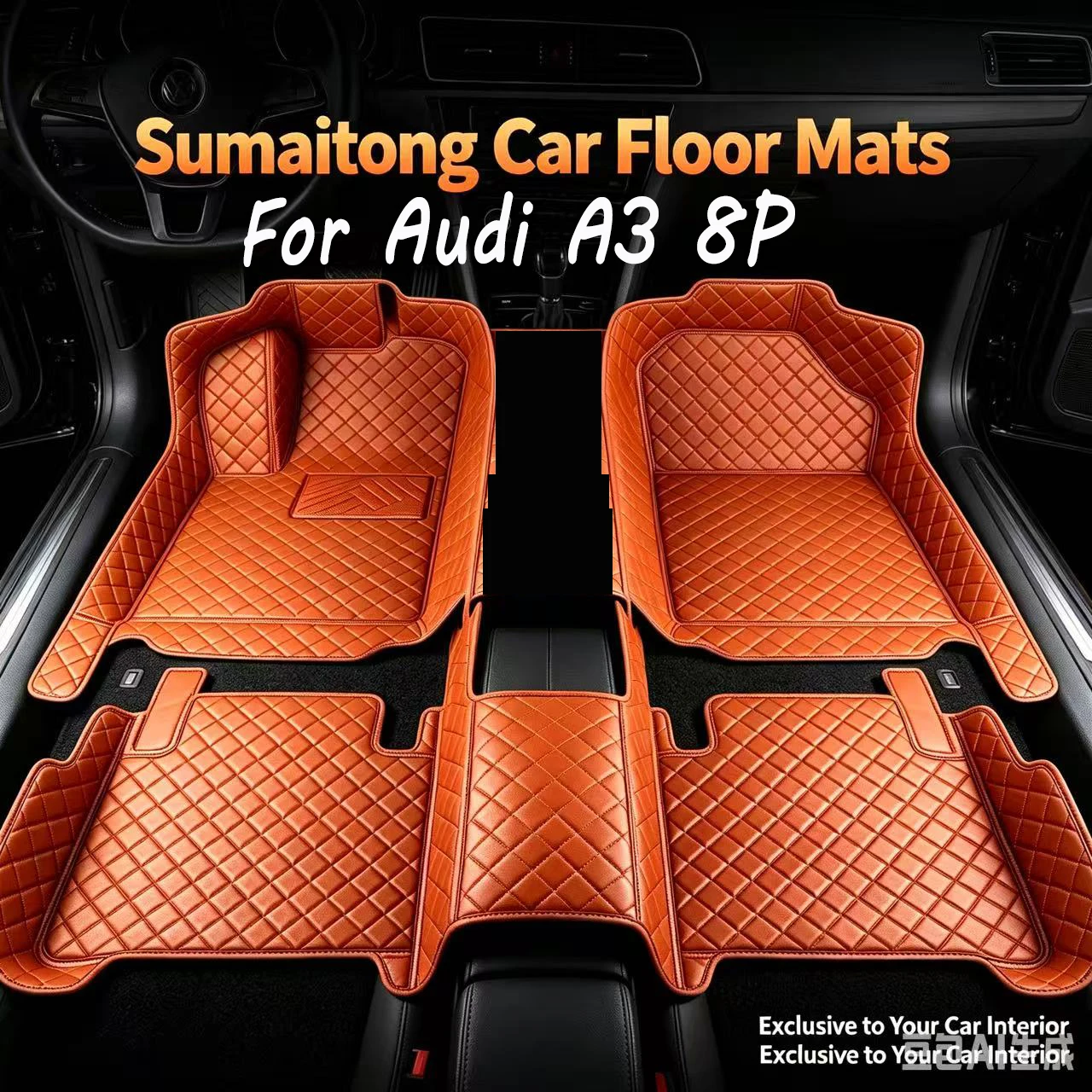Auto-Fußmatten für Audi A3 8P 2004~2010 DropShipping Center 100% Passgenau Leder-Teppiche Fußpolster
