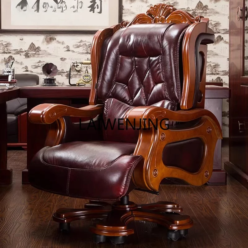 

MJY luxury boss leather can lie down high-end large class cowhide thickened massage office chair swivel chair