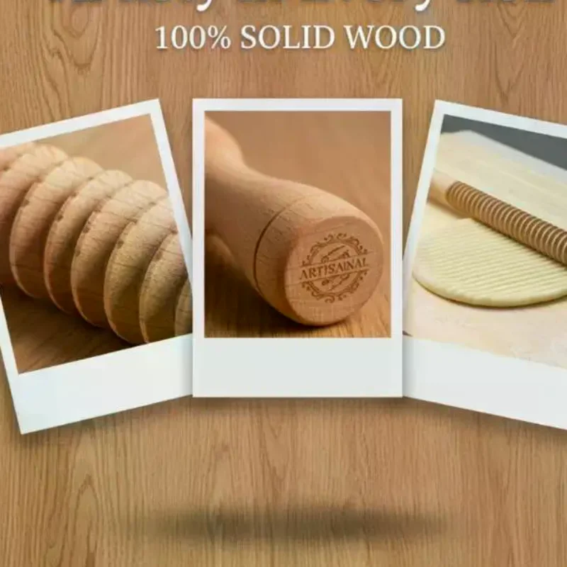 Creative Rolling Pin With Screw Thread Design Wooden Embossing Roller Threaded Decoration Pastry Kitchen Baking Supplies