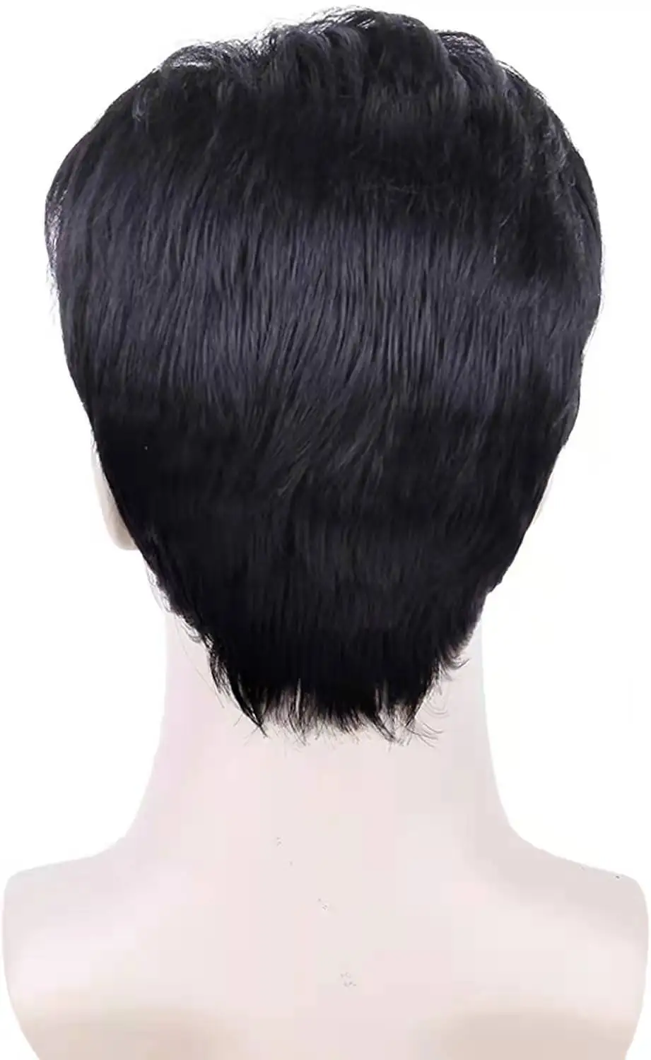 Fast shipping high quality men\'s wig black synthetic wig head set partial men\'s elastic Intranet short hair head cover