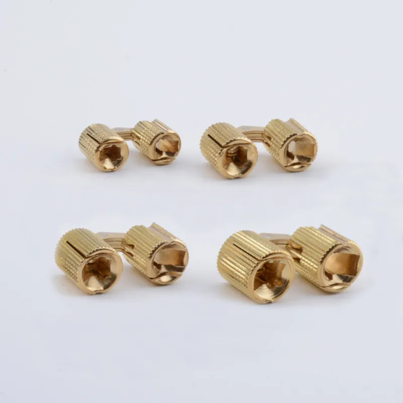 Bisagras de barril de cobre, gabinete oculto cilíndrico, bisagras de latón invisibles ocultas, montaje para herrajes para muebles, 2 uds.