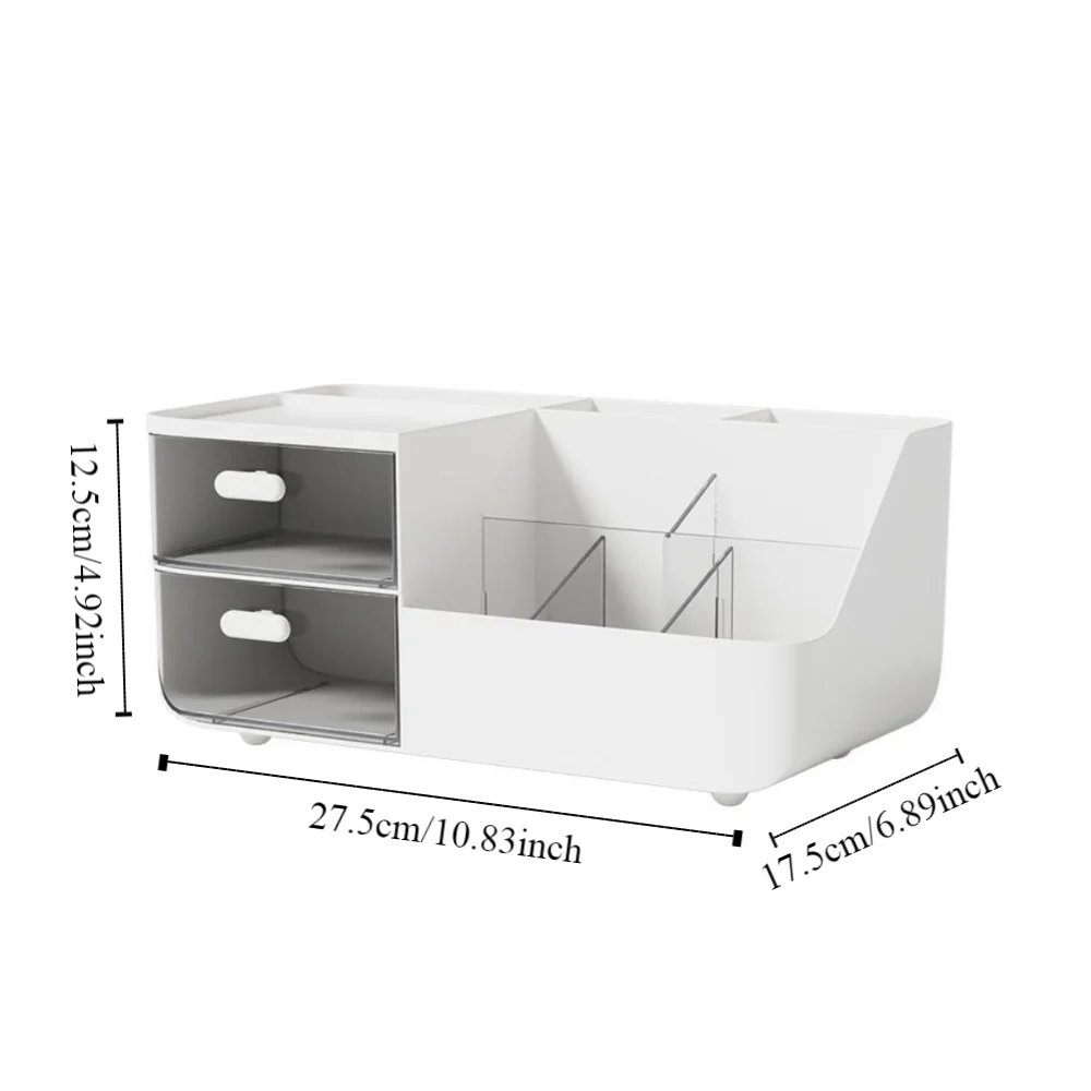 Multifunctional Desktop Storage Box with Drawers Pen Holder Desktop Storage Organizer Simple Large Capacity Cosmetics Organizer