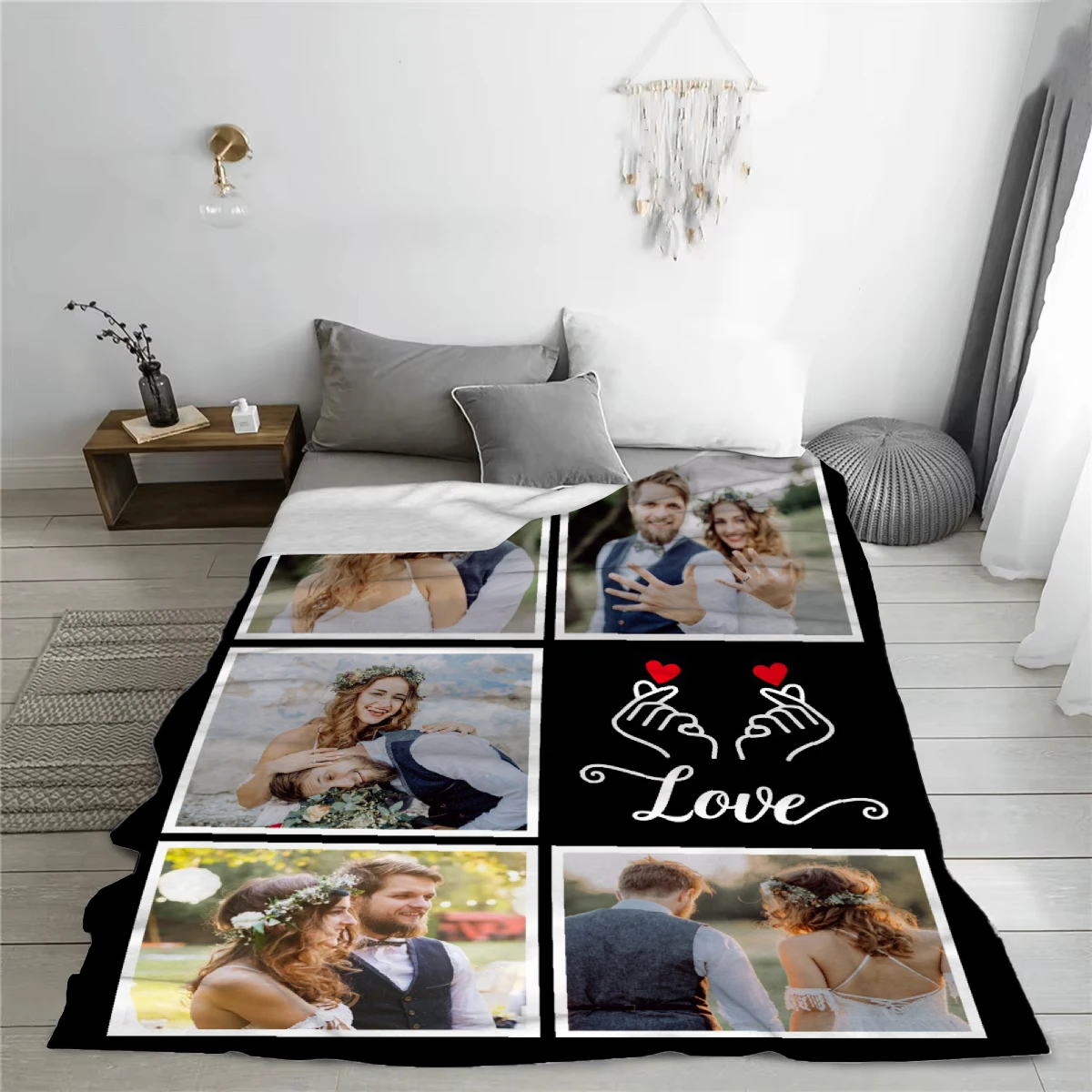 Custom Photo Flannel Blanket - Personalized Image Print, Soft & Cozy for All Seasons, Perfect Gift for Family & Friends