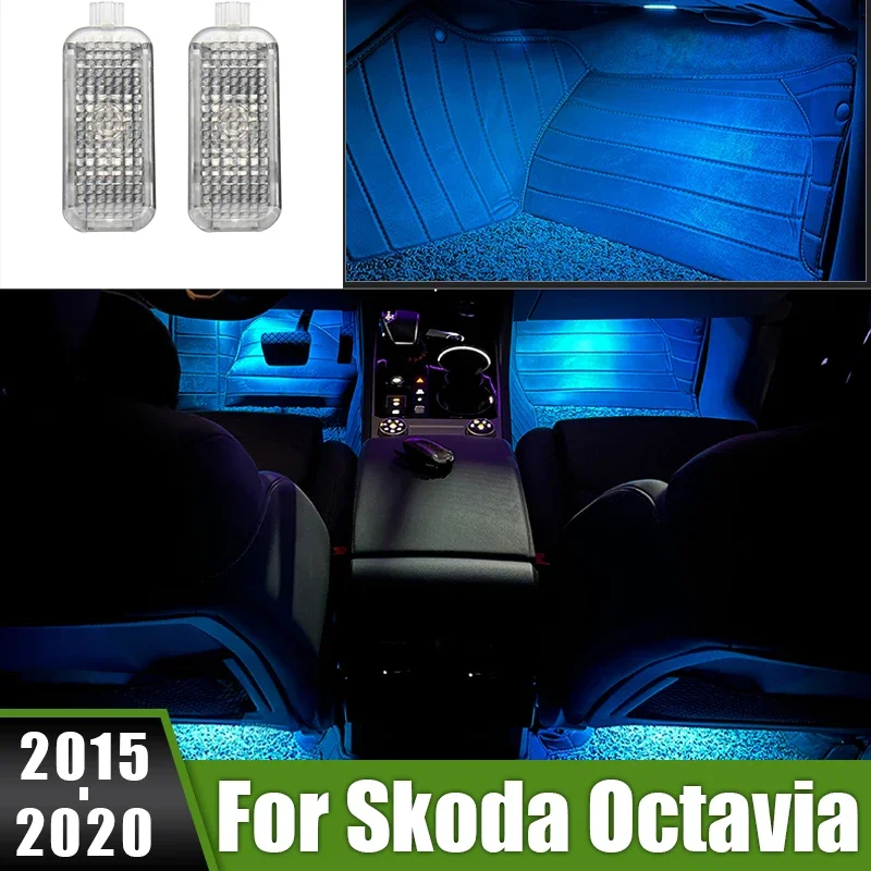 

For Skoda Octavia A7 MK3 2015 2016 2017 2018 2019 2020 LED Car Footwell Lamp Atmosphere Light Interior Decorative Accessories