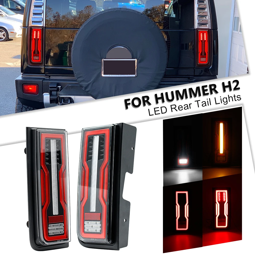 

For Hummer H2 SUV 2003-2009 LED Rear Tail Lights Assembly Kits Car Brake/Turn Signal/Backup Reverse/ Running Lamp