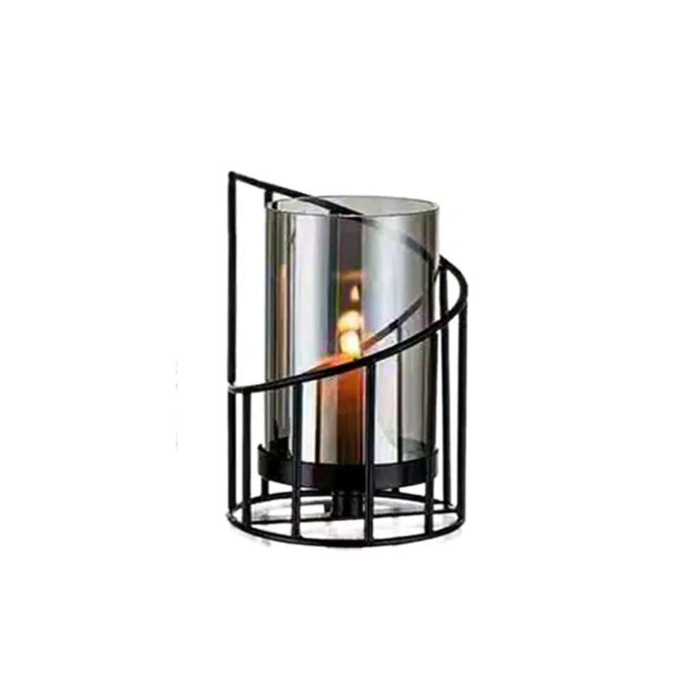 

Golden/Black Metal Glass Candle Holder Non-slip Ornaments Desktop Decorative Vase Multi-Purpose Detachable European Candle Stand