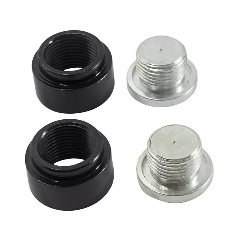 M18-1.5 Stepped Mild Steel Weld Fitting Bung and Plug Kit with Surface Blackening for Exhaust Pipe(2 Pairs)
