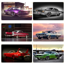 90X150cm Plymouth Runner Racing Car Flag Polyester Printed Garage Decoration Banner Tapestry