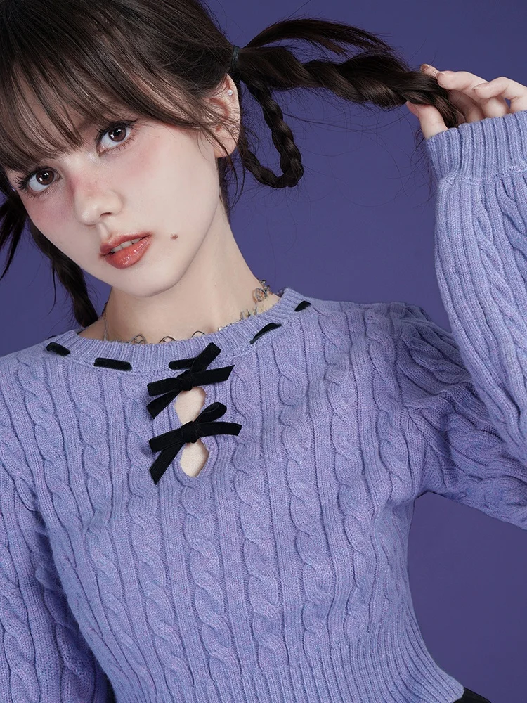 

SagiDolls Свободный свитер для девочек Sweet Sle ort с узлом Twist Lantern Sve Многофункциональный топ для похудения