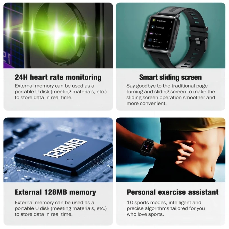 

F30 1.54inch Smartwatch Heart Monitoring & Sleep Tracking High Resolution Water Resistance for Active Sports