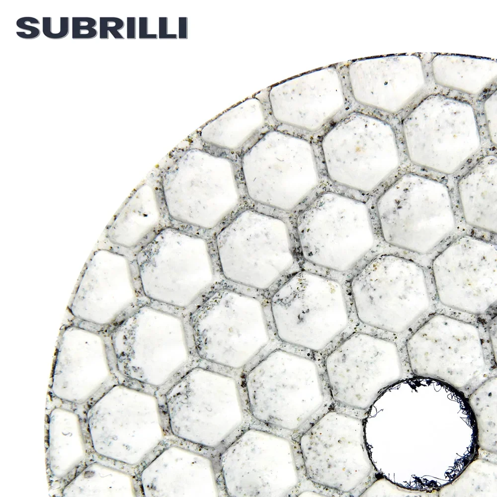 SUBRILLI 1piece 3Inch Diamond Polishing Wheel Dry Wet Grinding Disc Grit 30-3000 Abrasive Polish Pad For Granite Marble Concrete