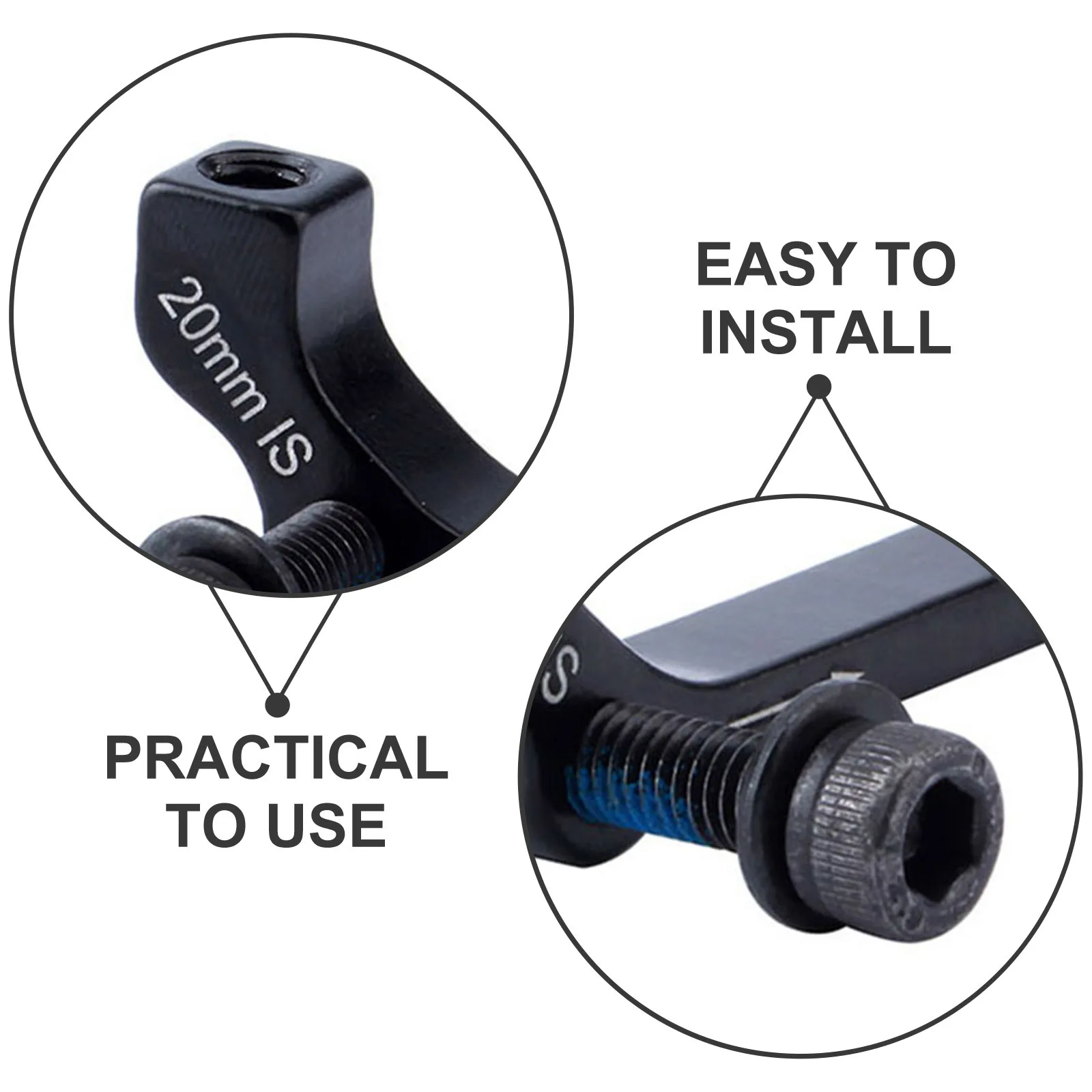 4 個 M6 * 18 スチールネジディスクブレーキマウントアダプター用耐久性のあるロングブレーキ固定ネジ、緩み止めゴム付きロード自転車用