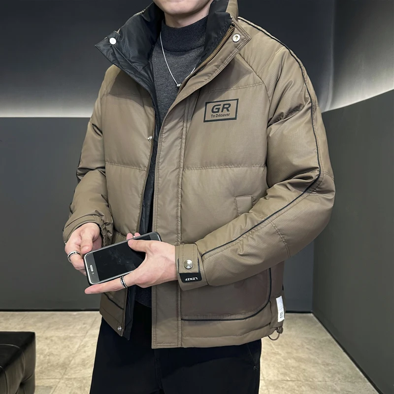 

Men's Short Thickened Winter down Jacket Casual Stylish Urban Fashion Warm Stand Collar Youth Versatile Outerwear Coat