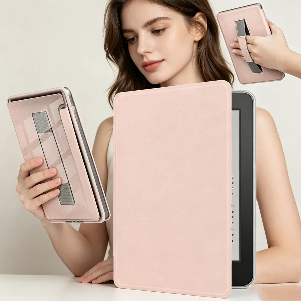 

Transparent Clear Back with HandStrap Case For Kindle Basic 11th Generation 2024 2022 RS23CV C2V2L3 6'' Ebook Wake Sleep Cover