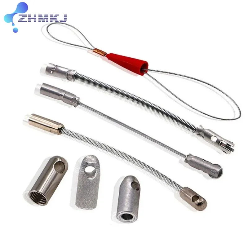 Electrician Automatic Thread Guide Connector Head Thread Guide Wire Cable Elastic Threader Cable Puller Accessories For Repair