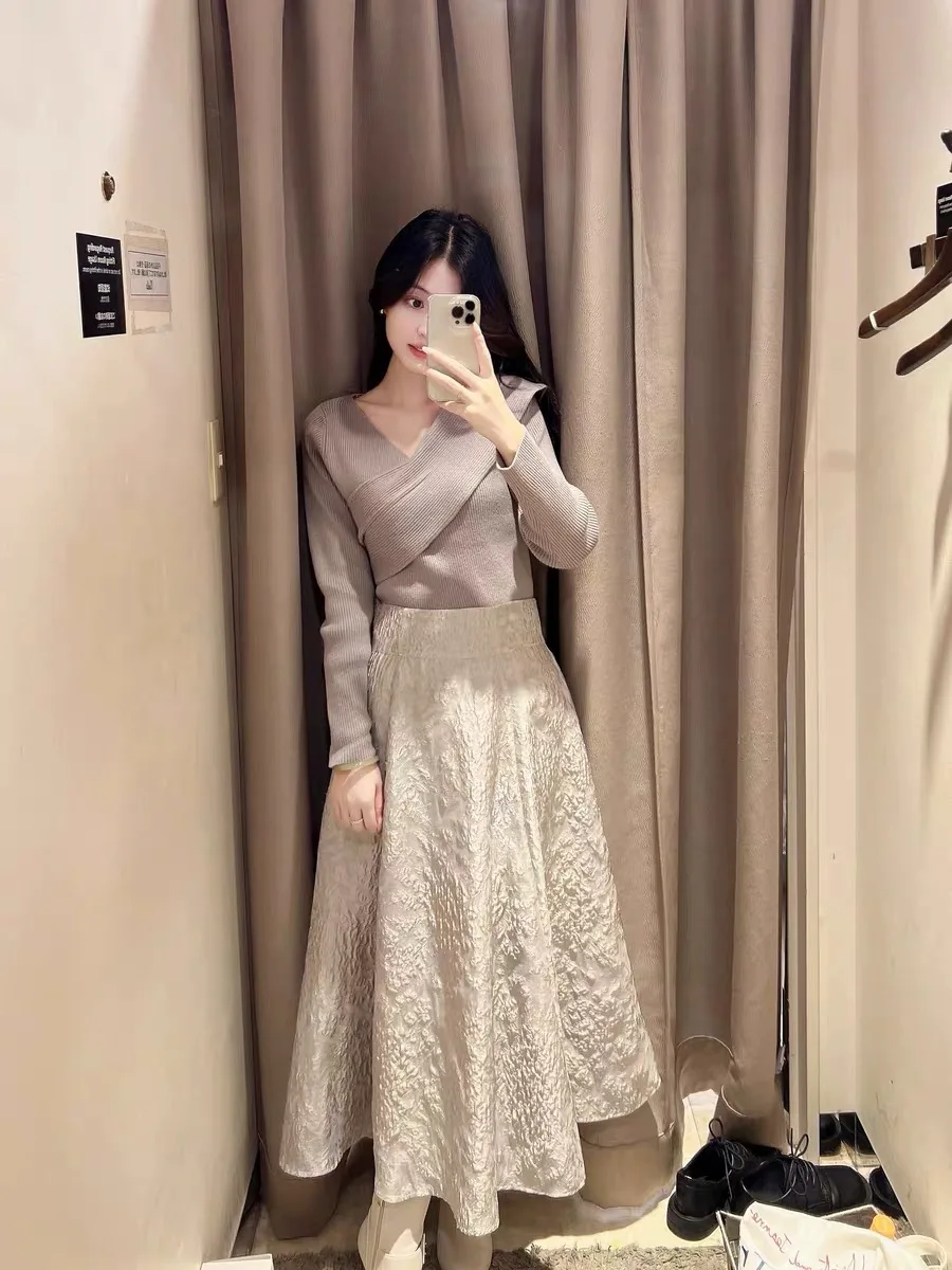 

Юбка Nola 23 с высокой талией, однотонная, модная, повседневная, от Seino Fly, другие материалы, 100% зимняя коллекция 2024